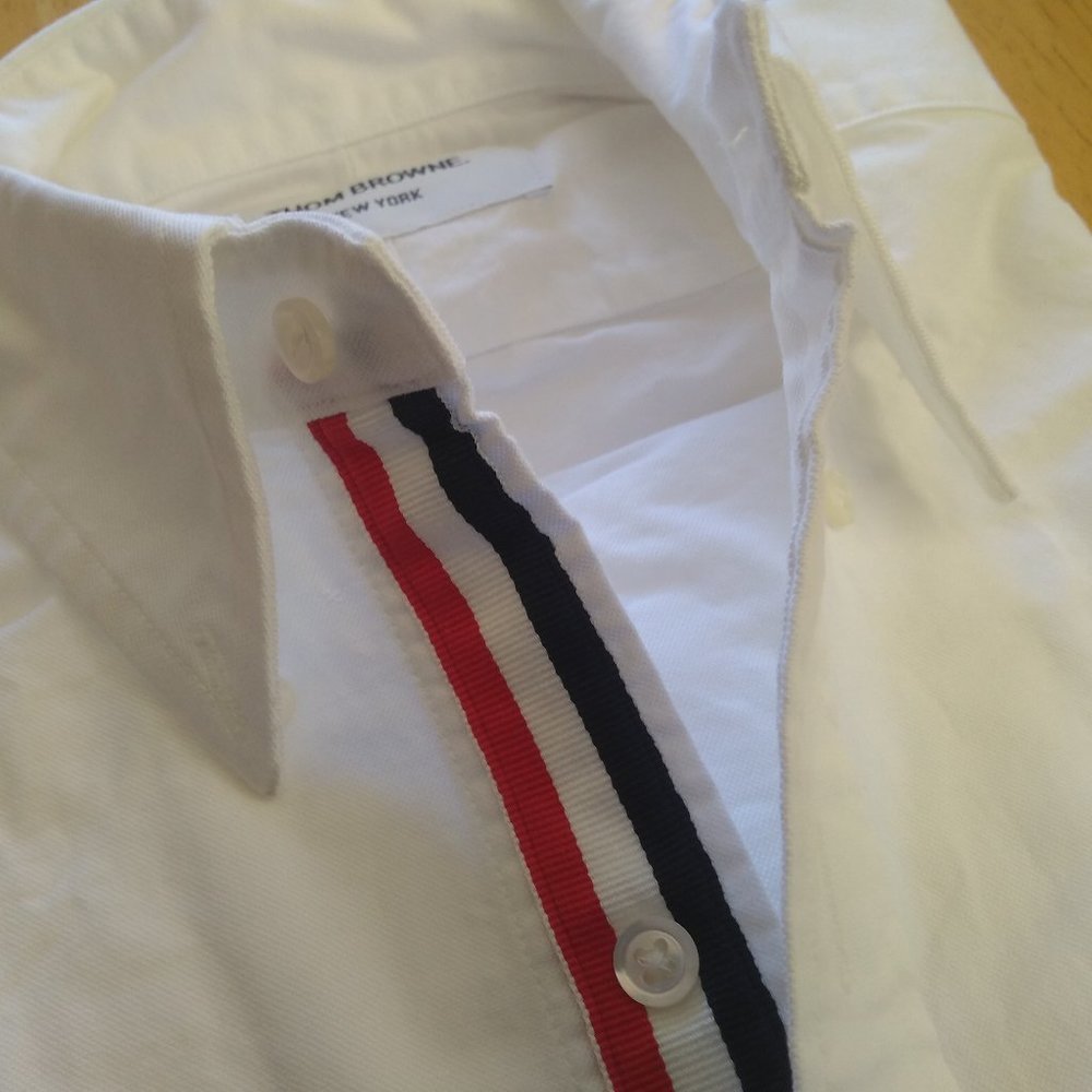 New Thom Browne White OCBD Grosgrain MSRP $425